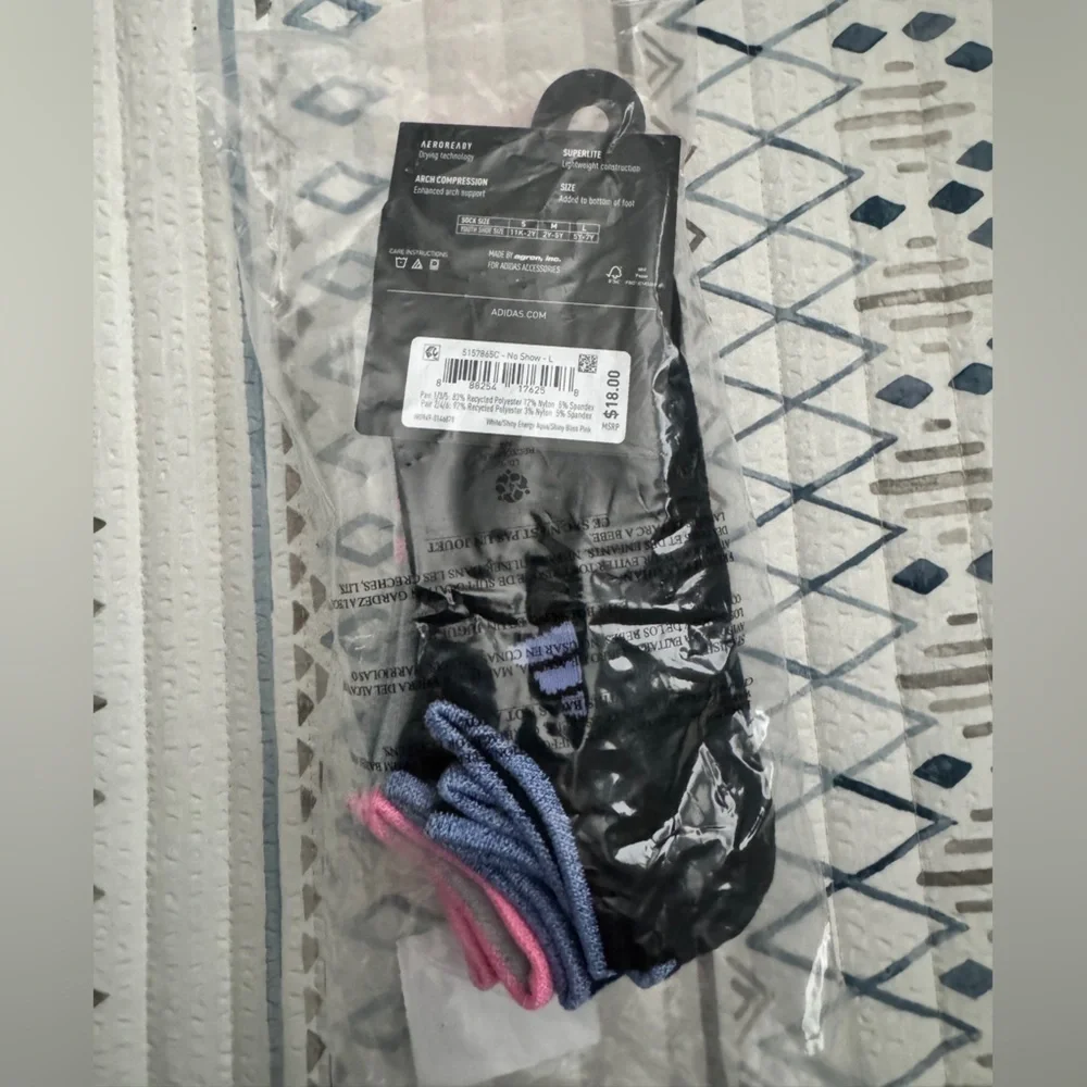 Girls Adidas Socks- 6 pack